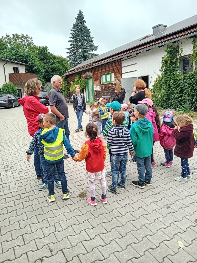 Die Katzengruppe besucht den Bio-Bauernhof der Familie Rossmann